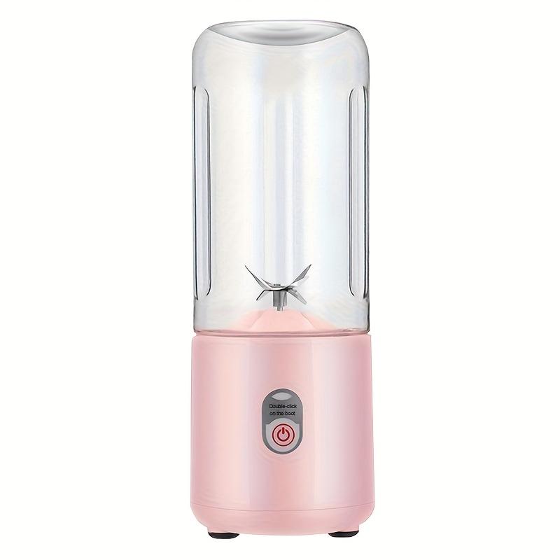 YC Direct Draagbare blender voor shakes en smoothies, 18 Oz Type-C USB oplaadbare persoonlijke blender, mini sapblender met 4 messen voor reizen, sportkeuken roze