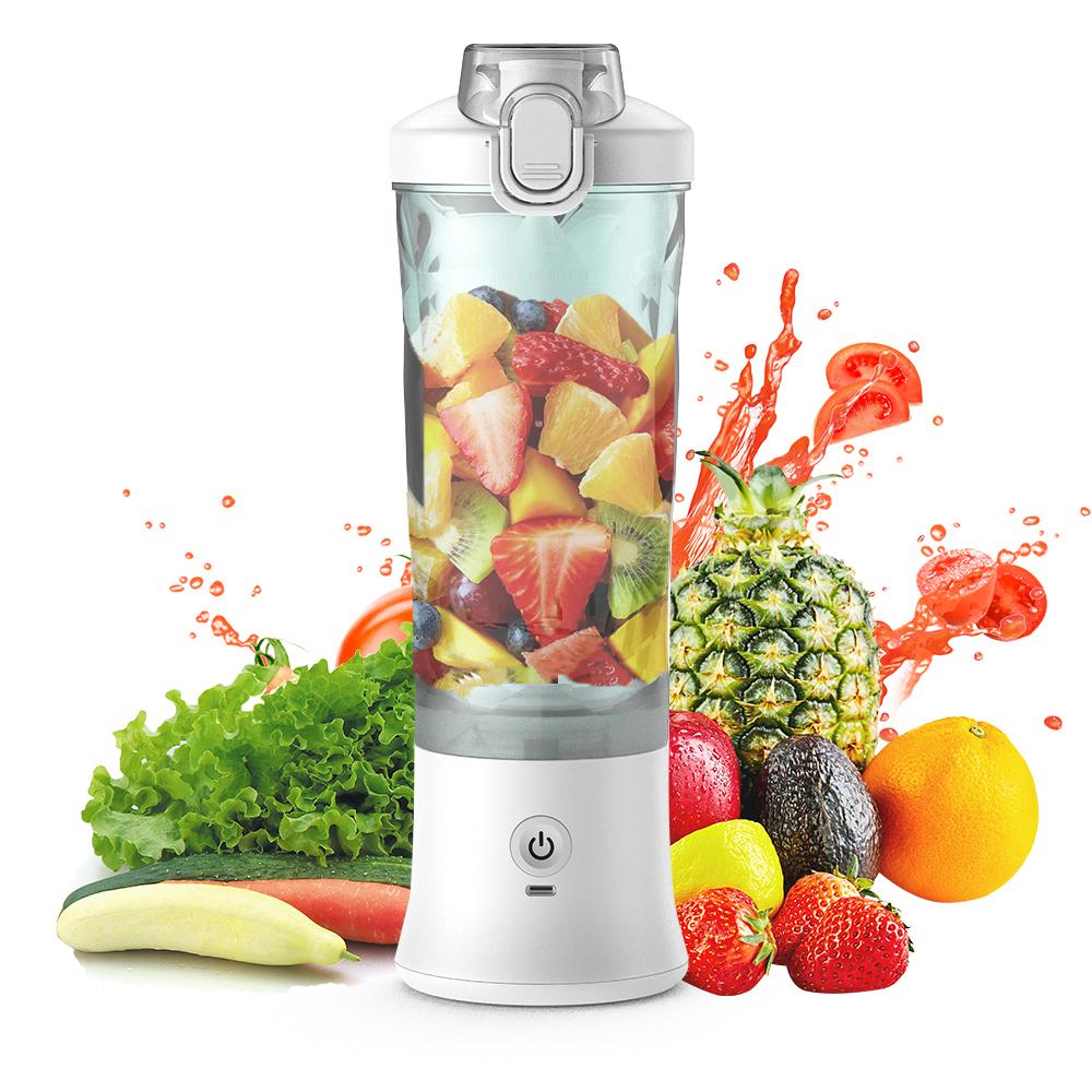 Tooarts Draagbare persoonlijke blender voor shakes en smoothies 600 ml fruitpers met 6 messen 150 W vermogen 2 wit
