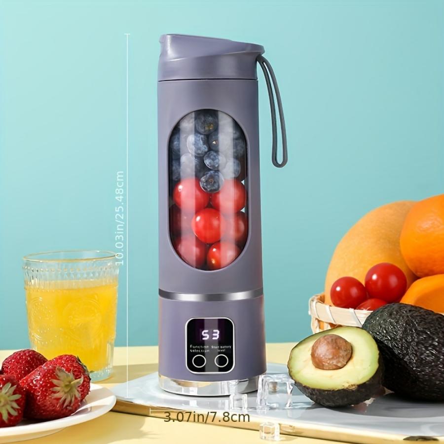 Su Yixin Draagbare USB oplaadbare blender met LED-display - 15,22oz, ideaal voor smoothies en milkshakes, compacte verse sapmixer-blender paars