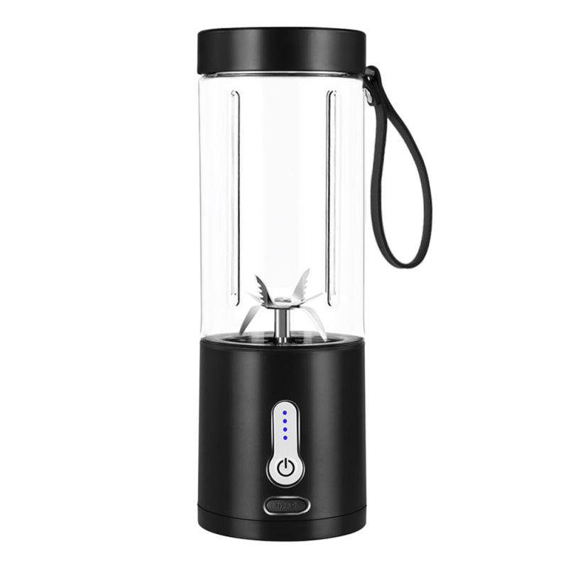 Darling Women Boutique A Draagbare elektrische reispers, bekerblender met 6 messen, vruchtensapmixer met grote capaciteit voor smoothies, shakes zwart