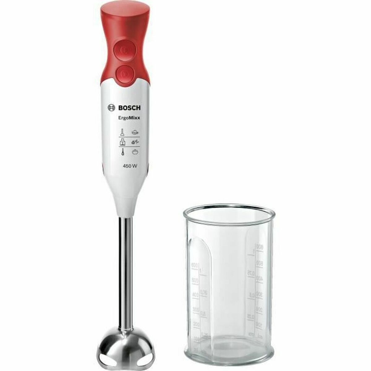 HomeTech Hand-held Blender BOSCH Hand blender 600 ml White Red Rojo/Blanco 450 W