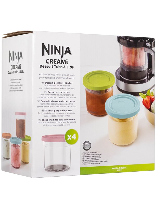 Ninja Dessert Tubs with Coloured Lids (Set of 4)