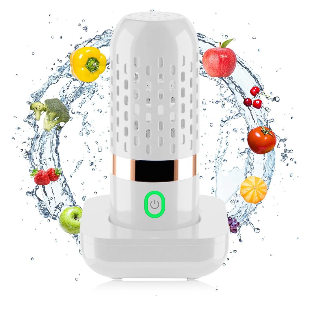 KK-Home Fruit- en groentewasmachine Hormoonreductie Bacteriën doden Schoner apparaat voor het reinigen van fruit, groente, rijst, servies wit