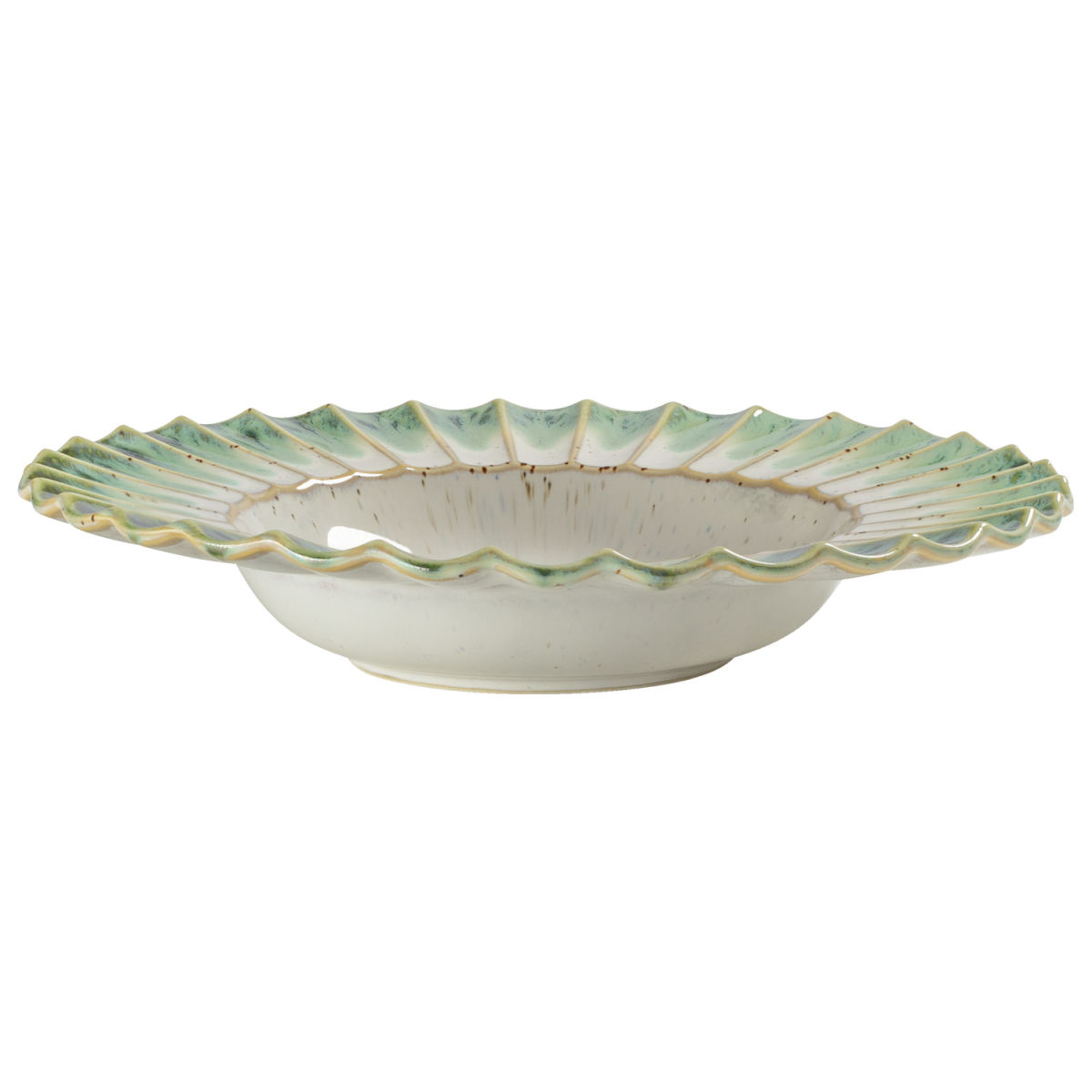 Vega Pastabord Flora met rand; 300 ml, 24.3x4.6 cm (ØxH); groen/beige; rond; 4 stuk / verpakking
