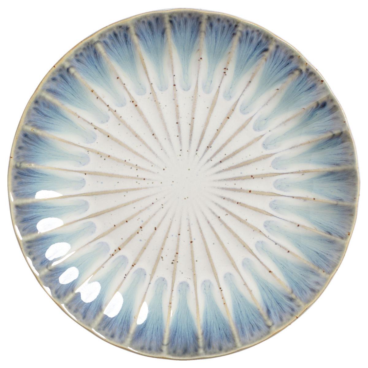 Vega Plat bord Flora; 20.5x2.7 cm (ØxH); blauw/beige; rond; 4 stuk / verpakking