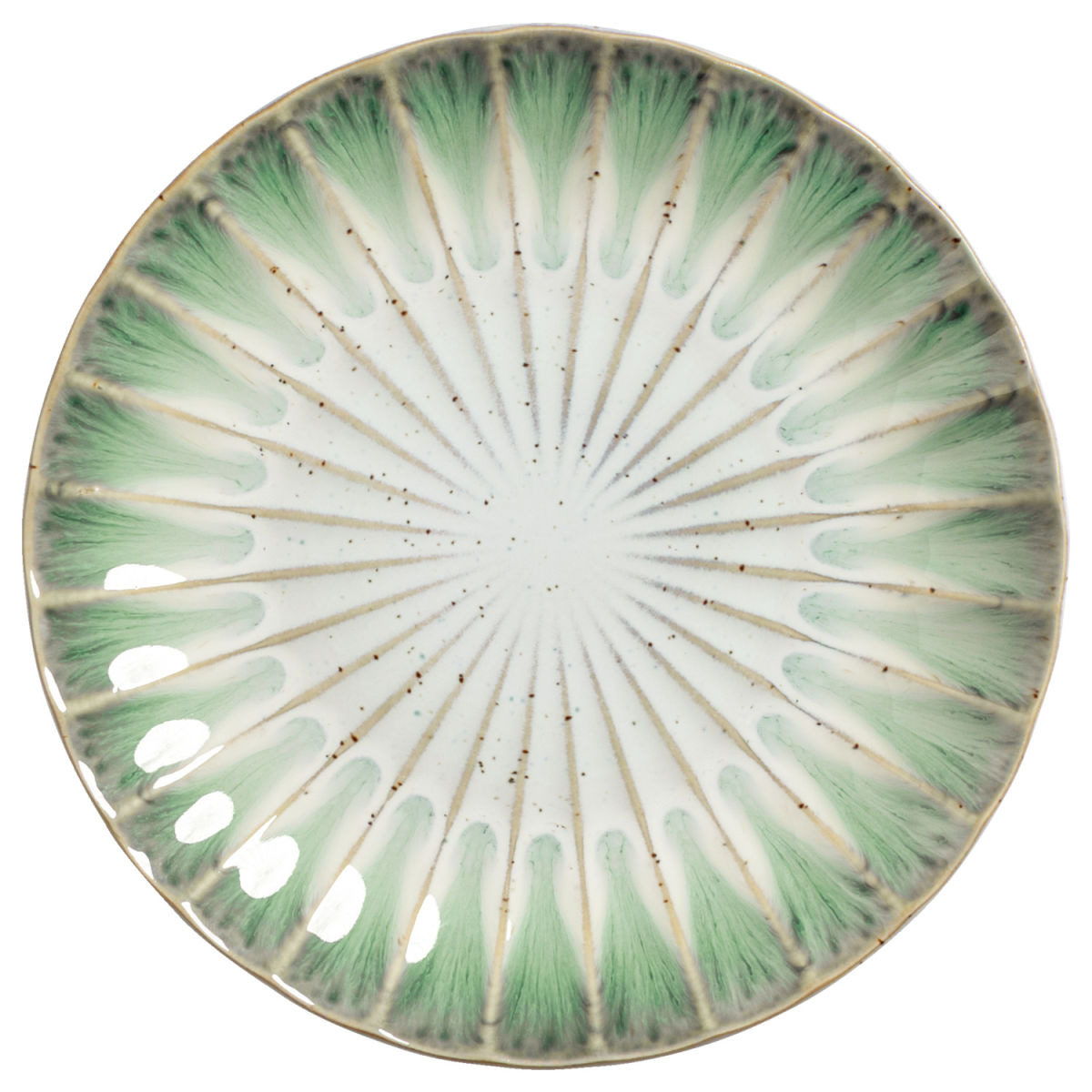 Vega Plat bord Flora; 20.5x2.7 cm (ØxH); groen/beige; rond; 4 stuk / verpakking