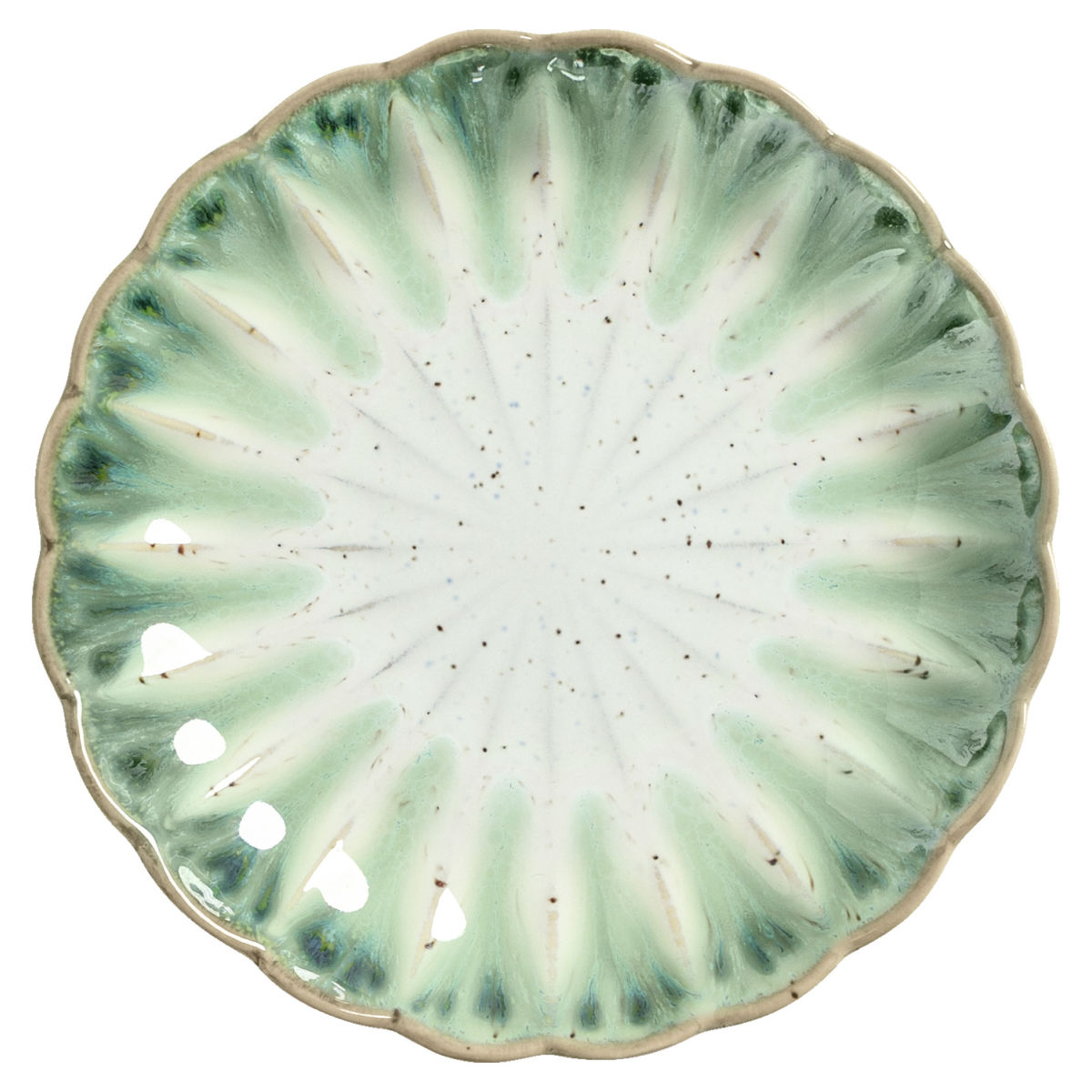 Vega Plat bord Flora; 15.2x2.3 cm (ØxH); groen/beige; rond; 6 stuk / verpakking