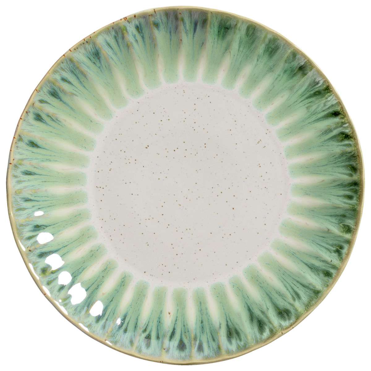 Vega Plat bord Flora; 26.6x3.1 cm (ØxH); groen/beige; rond; 4 stuk / verpakking