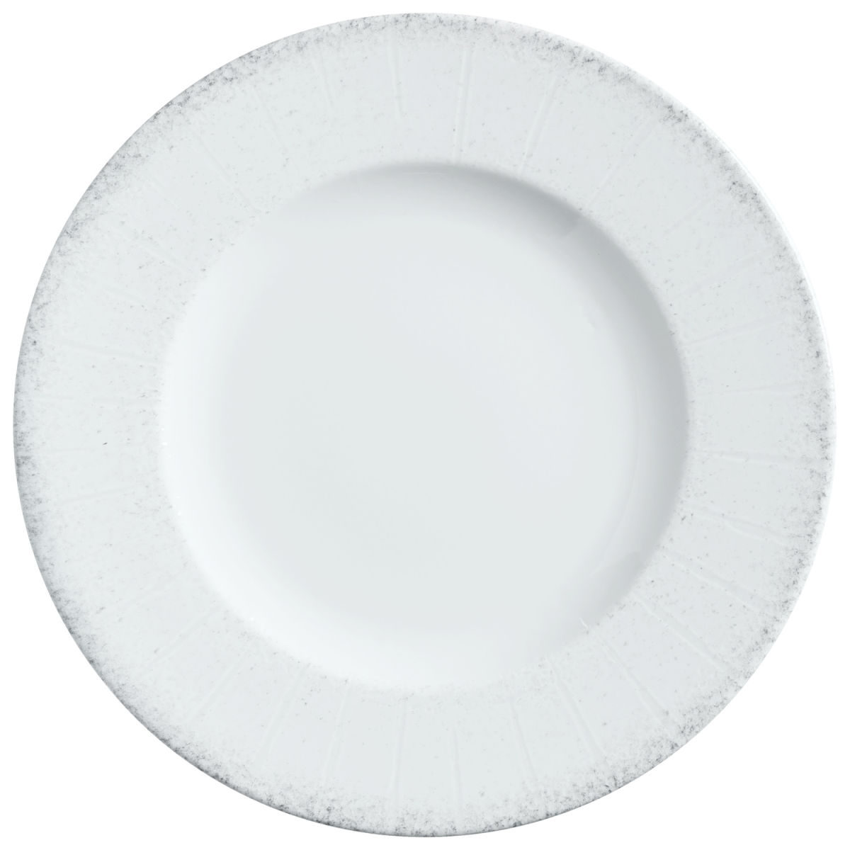 Vega Plat bord Caju met rand; 28 cm (Ø); wit/grijs; rond; 6 stuk / verpakking