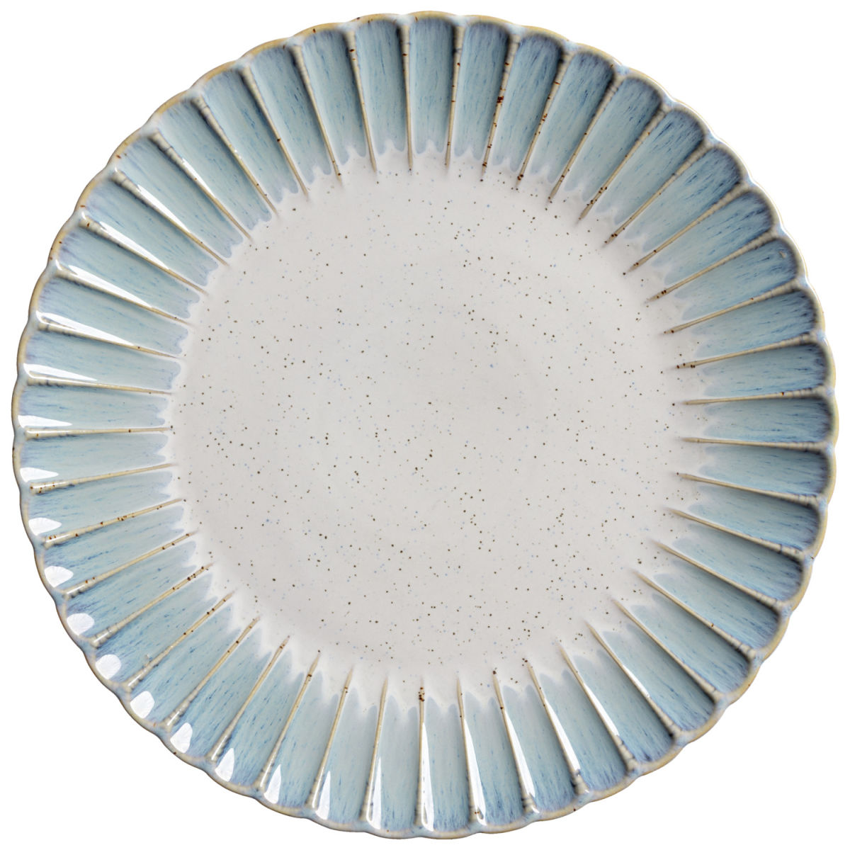 Vega Plat bord Flora; 33.8x3.4 cm (ØxH); blauw/beige; rond; 4 stuk / verpakking