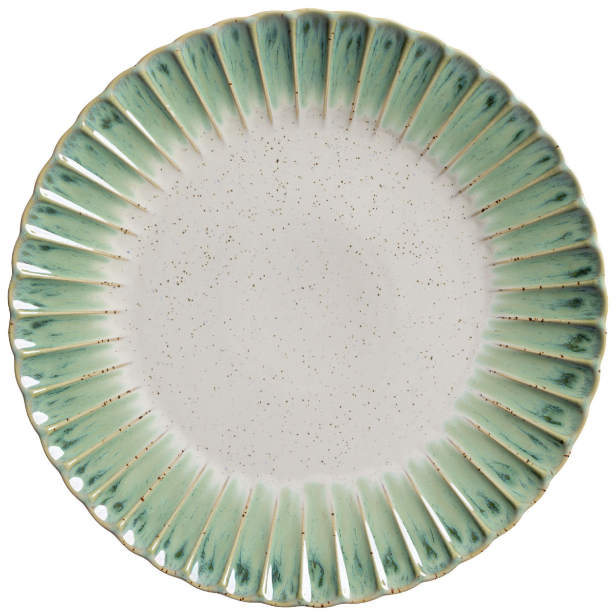 Vega Plat bord Flora; 33.8x3.4 cm (ØxH); groen/beige; rond; 4 stuk / verpakking