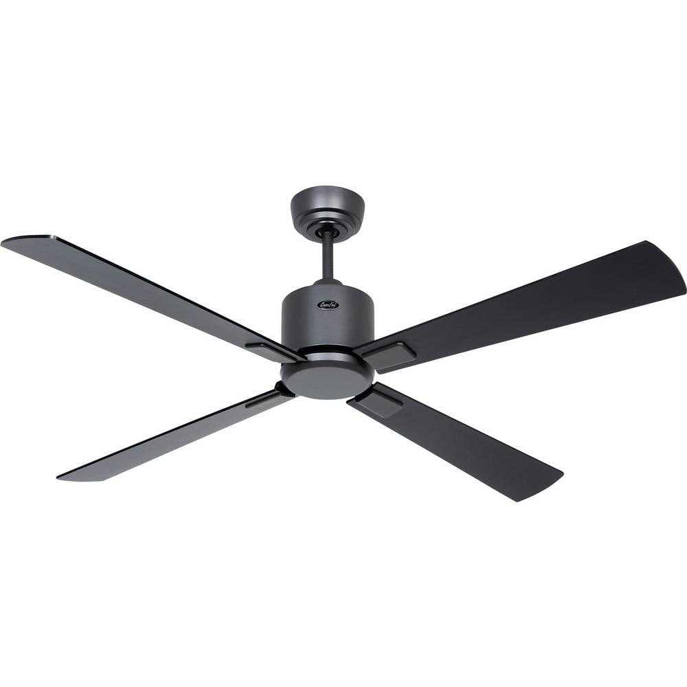 CasaFan ECO NEO III 132 BG-SW/TK WiFi Flügel Schwarz/Teak Plafondventilator Basaltgrijs Met afstandsbediening, Timer, Met wintermodus, Bediening via App