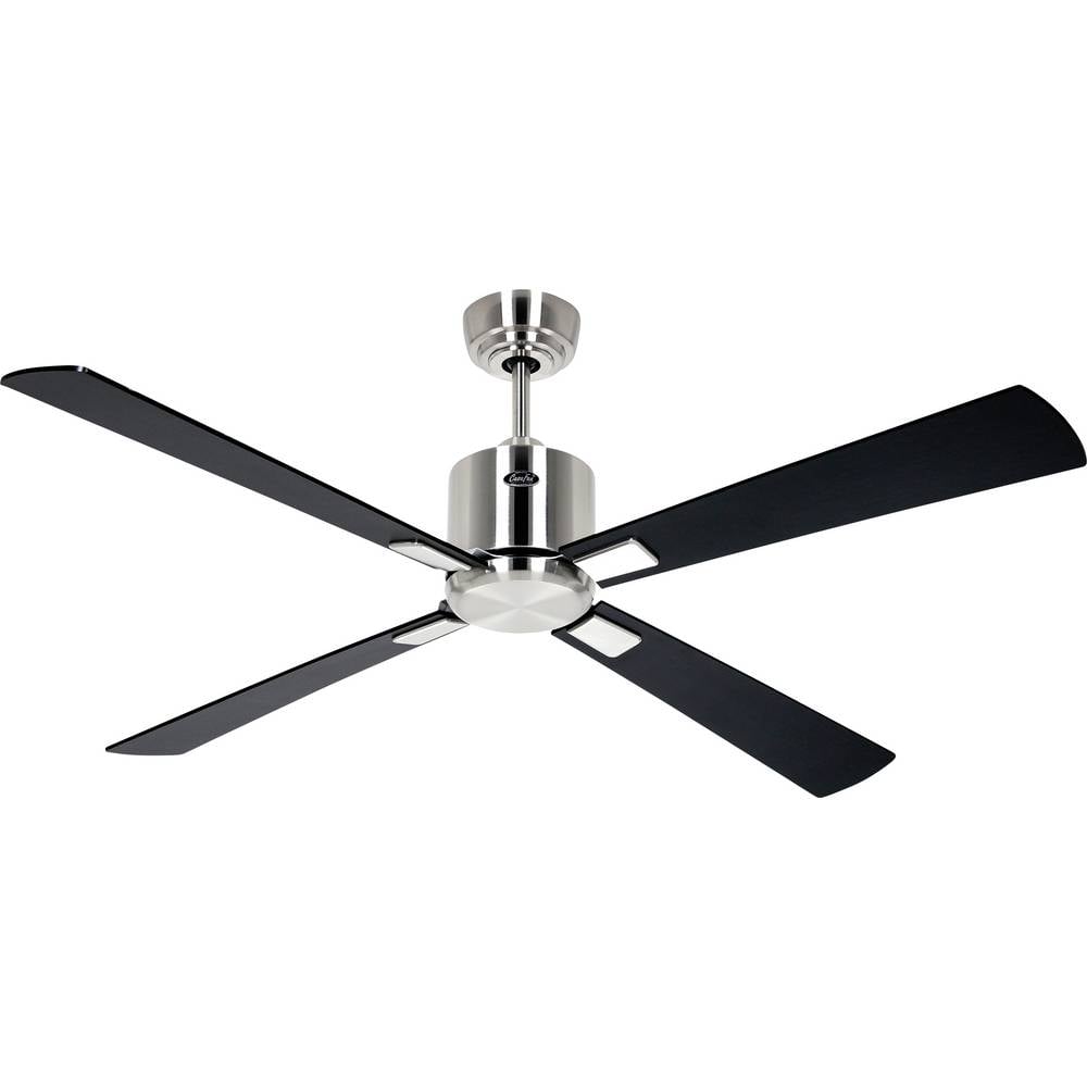 CasaFan ECO NEO III 132 BN-SW/TK WiFi Flügel Schwarz/Teak Plafondventilator Chroom (geborsteld) Met afstandsbediening, Timer, Met wintermodus, Bediening via App