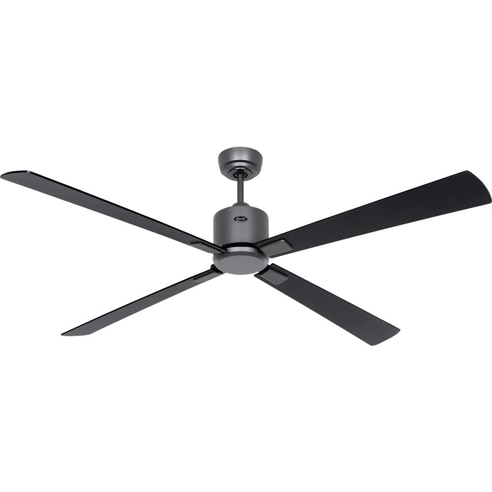 CasaFan ECO NEO III 152 BG-SW/TK WiFi Flügel Schwarz/Teak Plafondventilator Basaltgrijs Met afstandsbediening, Timer, Met wintermodus, Bediening via App