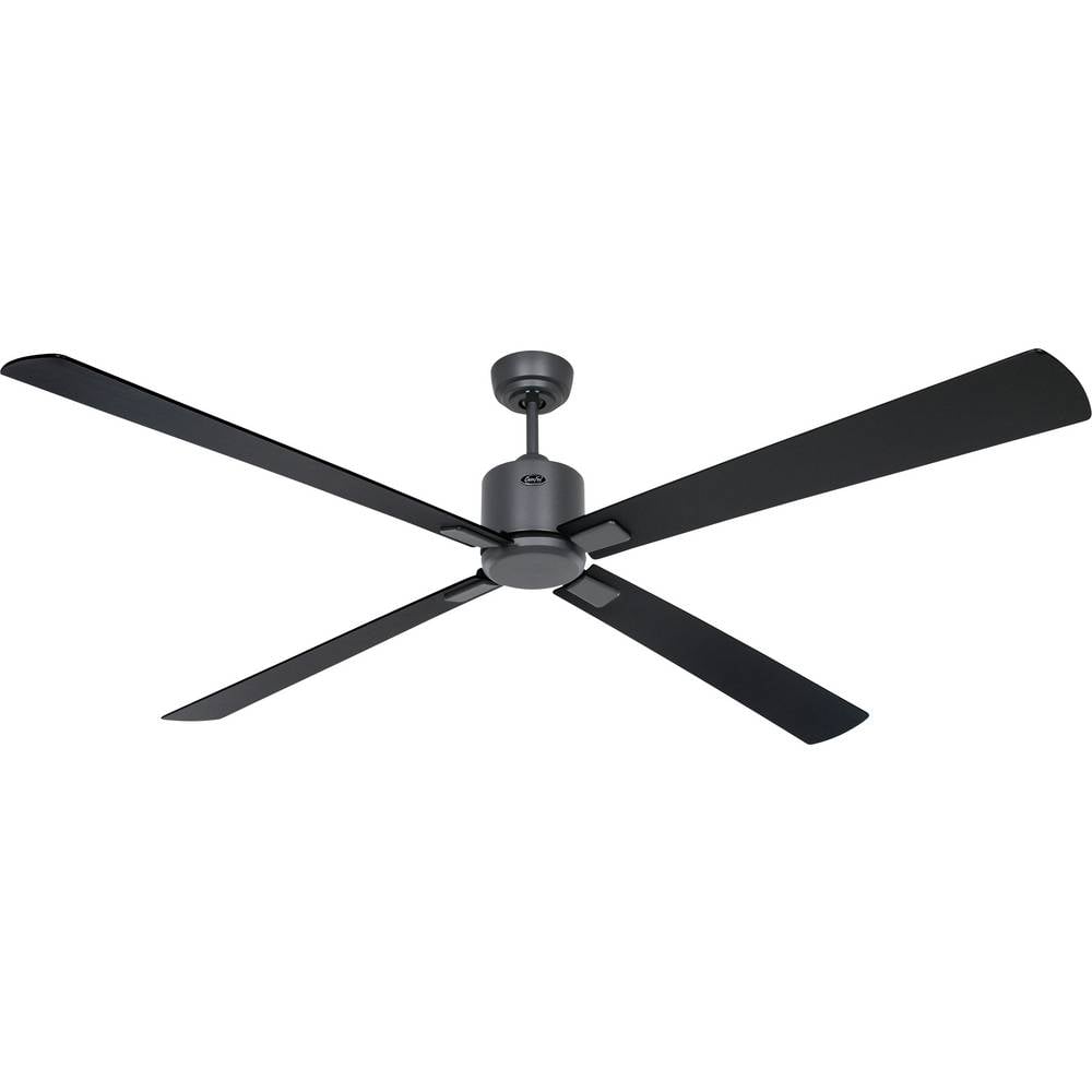 CasaFan ECO NEO III 180-4 BG-SW/TK WiFi Flügel Schwarz/Teak Plafondventilator Basaltgrijs Met afstandsbediening, Timer, Met wintermodus, Bediening via App
