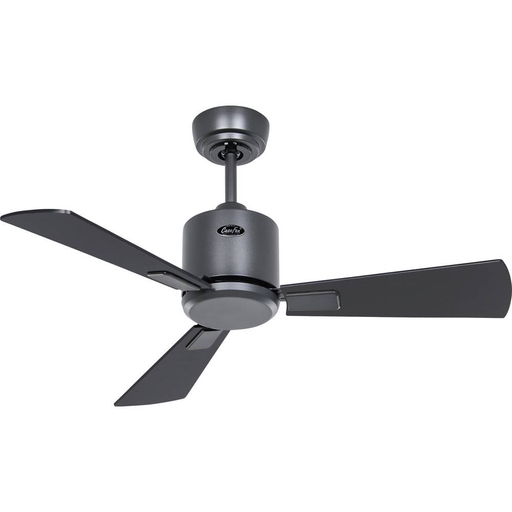 CasaFan ECO NEO III 92 BG-SW/TK WiFi Flügel Schwarz/Teak Plafondventilator Basaltgrijs Met afstandsbediening, Timer, Met wintermodus, Bediening via App