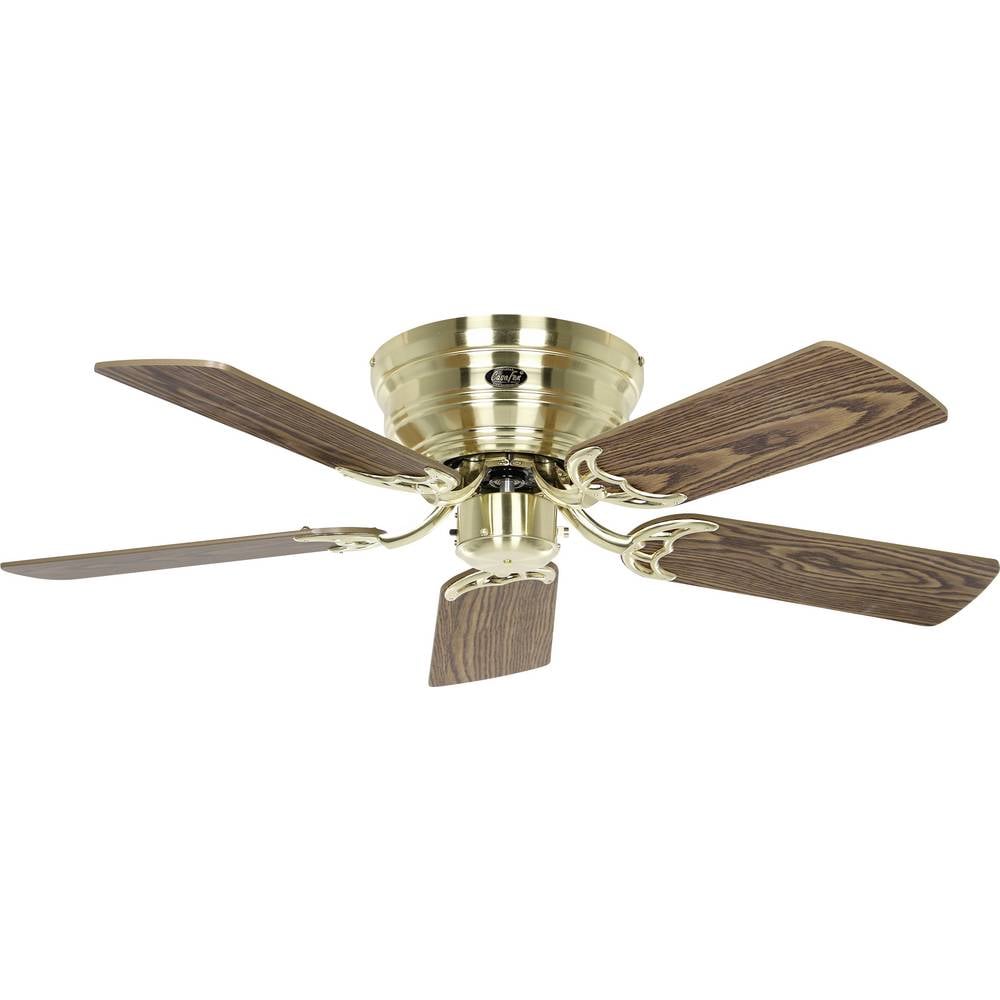 CasaFan FLAT 103-III MG-EA/BU Flügel Eiche antik/Buche Plafondventilator Messing (geborsteld) Omkeerbare bladen, Met wintermodus