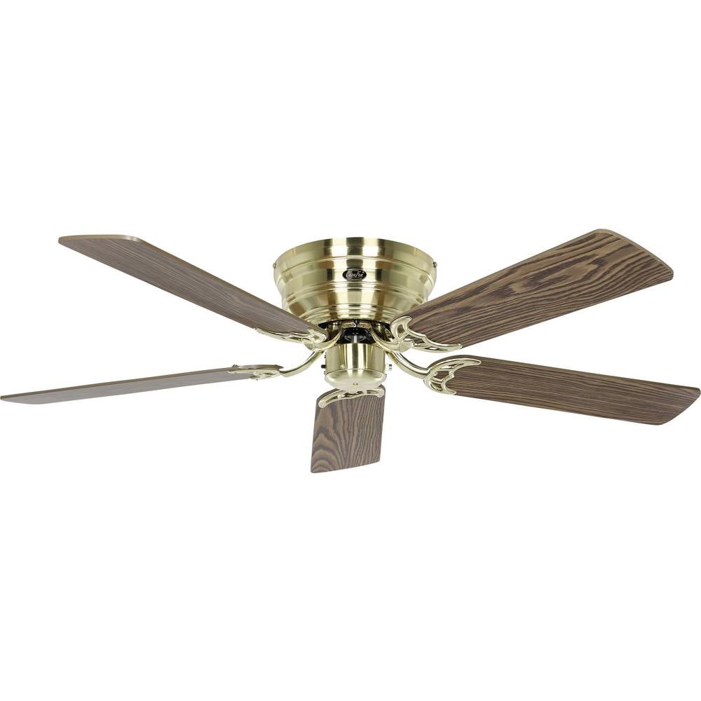 CasaFan FLAT 132-III MG-EA/BU Flügel Eiche antik/Buche Plafondventilator Messing (geborsteld) Omkeerbare bladen, Met wintermodus