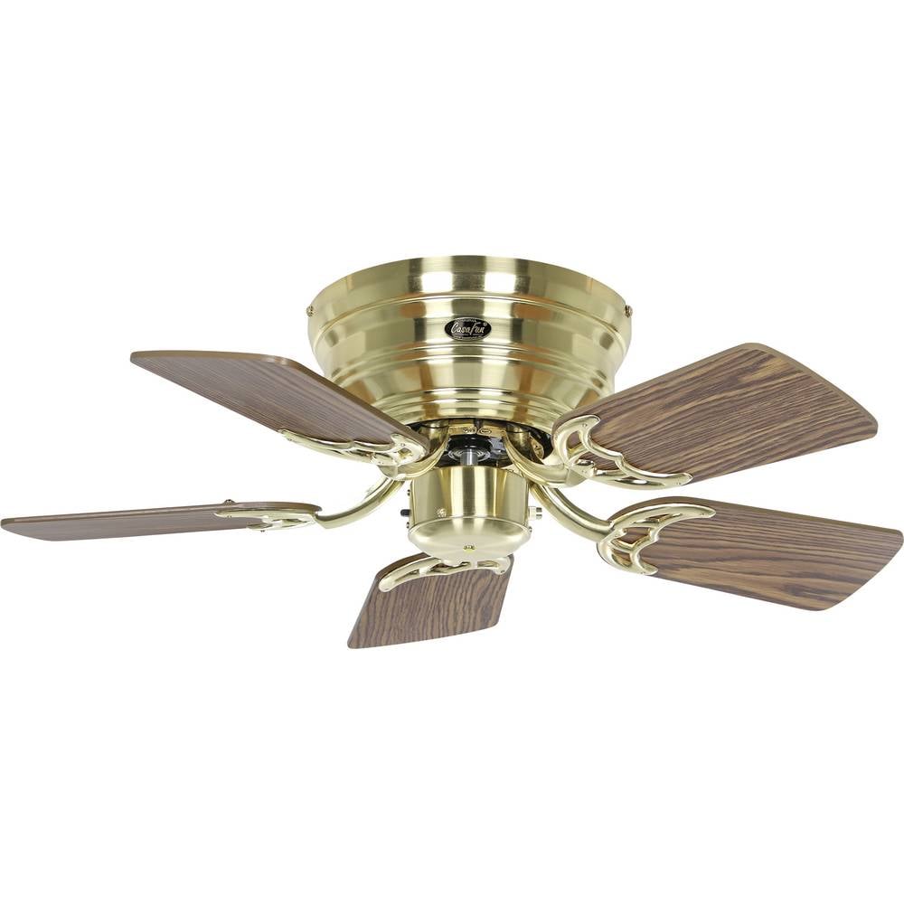CasaFan FLAT 75-III MG-EA/BU Flügel Eiche antik/Buche Plafondventilator Messing (geborsteld) Omkeerbare bladen, Met wintermodus