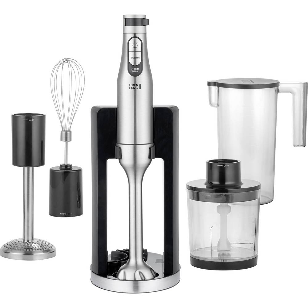 Lebenlang LBP9786 Staafmixer 1200 W Turbofunctie Zilver