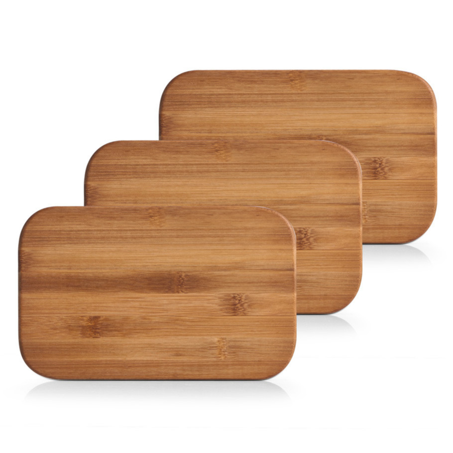 Zeller broodplankjes/snijplanken - 6x stuks - bamboe hout - 14 x 22 cm - rechthoek - ontbijten -