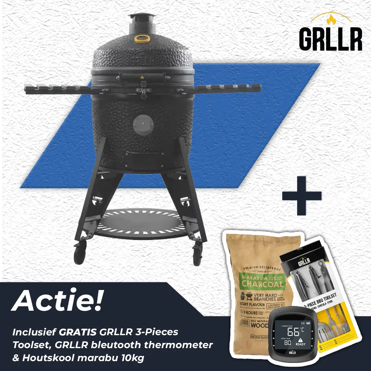 GRLLR Ember PRO 23 Charocal Black Kamado BBQ Mat Zwart