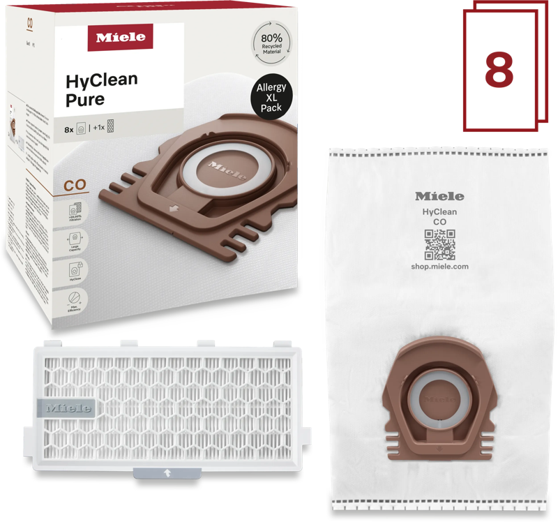 Miele Stofzuigerzakken HyClean Pure CO XL-Pack (8 stuks)