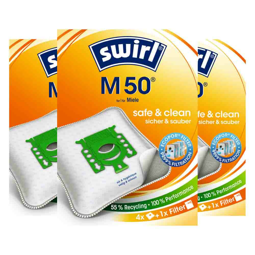 Swirl 3x  Stofzuigerzakken M50 - MP Plus 4 stuks