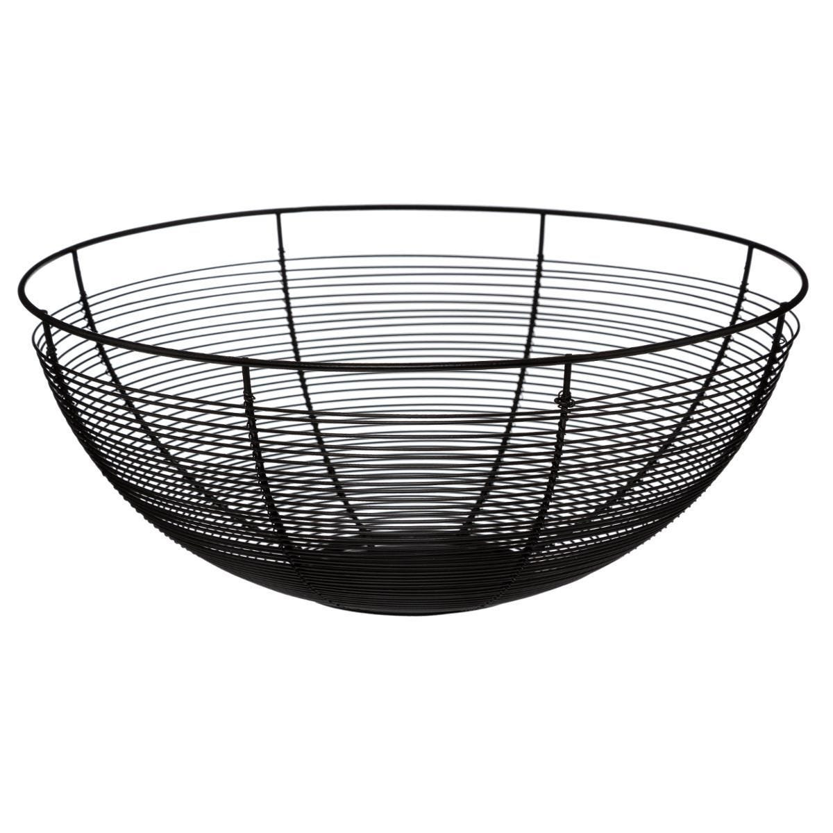 5five Fruitschaal - zwart - metaal - 32 cm - rond - fruitmand - draadmand -