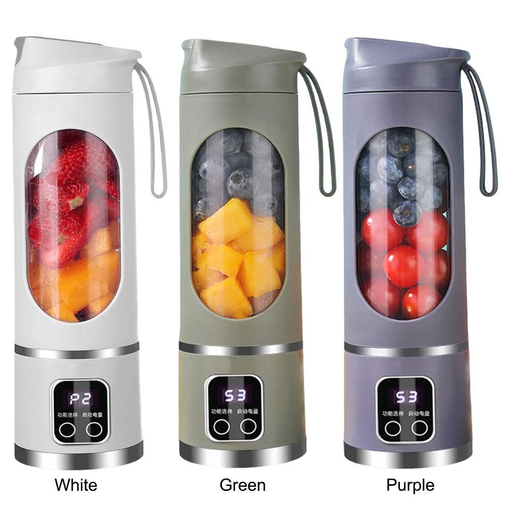 GC SupMarket Draagbare vruchtensapblender Kleine elektrische sapcentrifuge 12 messenkop sapcentrifuge bekermixermachine Smoothiesblender voor thuiskeuken paars