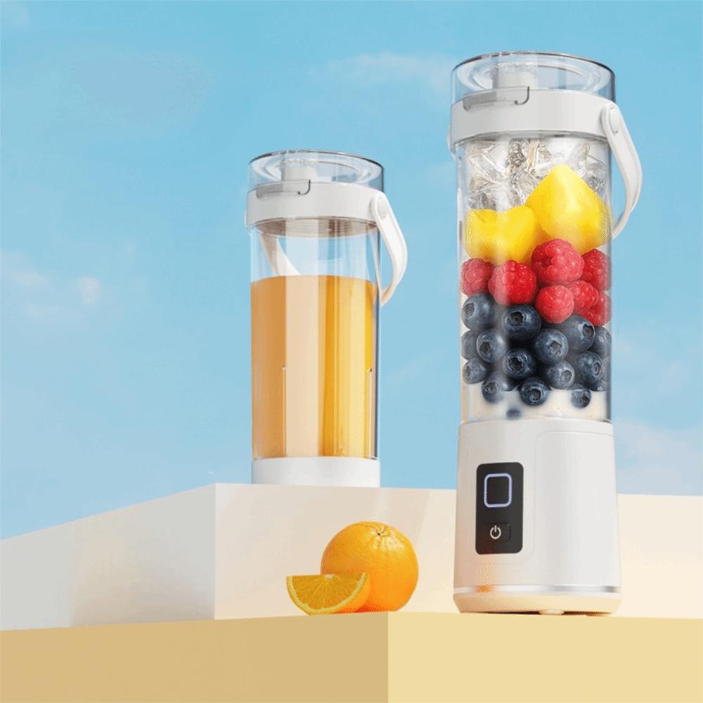 EANyepnice Rechargeable Electric Juicer Cup 2 in 1 Fruit Blender New Juice Mixer  Kitchen Button style white