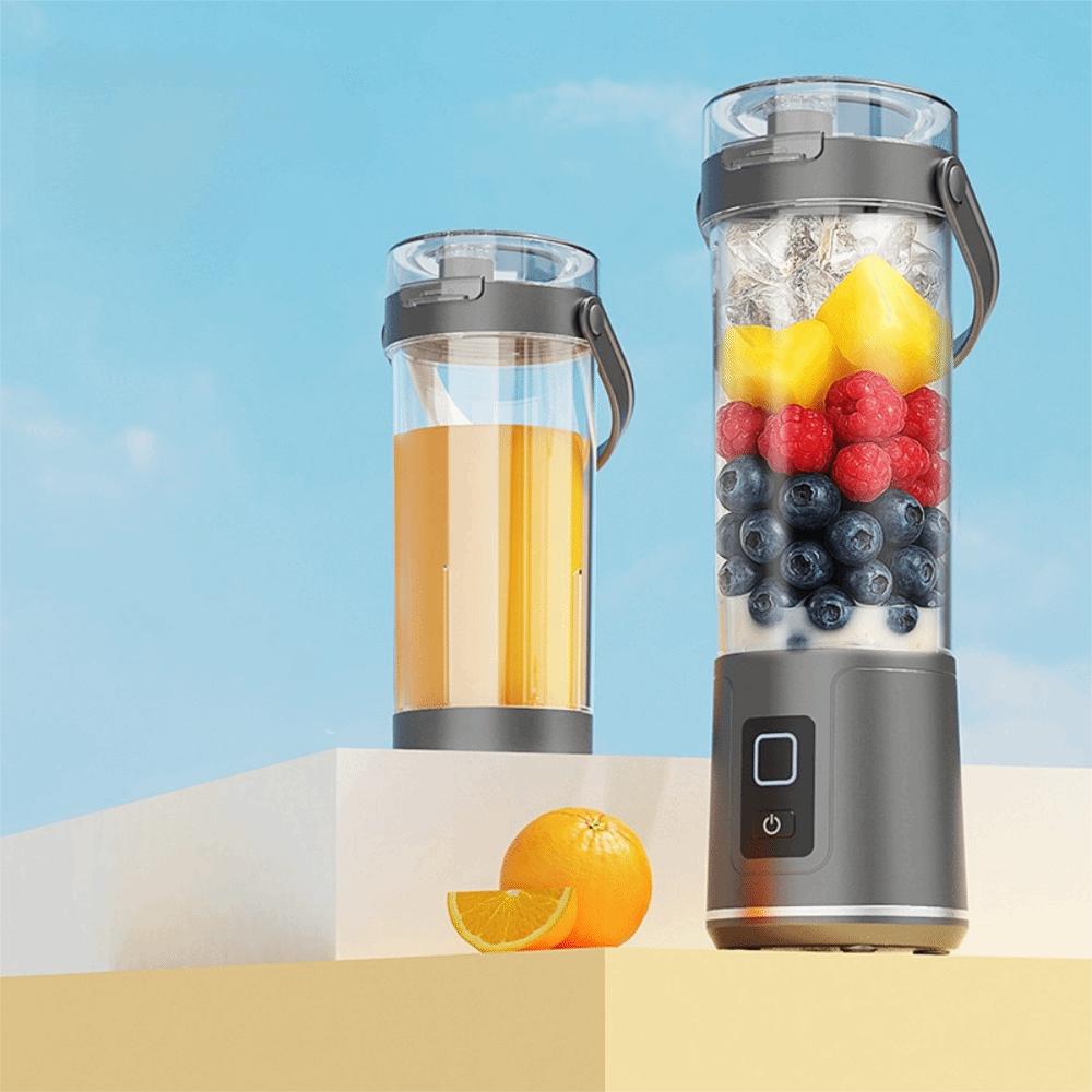 EANyepnice Rechargeable Electric Juicer Cup 2 in 1 Fruit Blender New Juice Mixer  Kitchen Button style grey