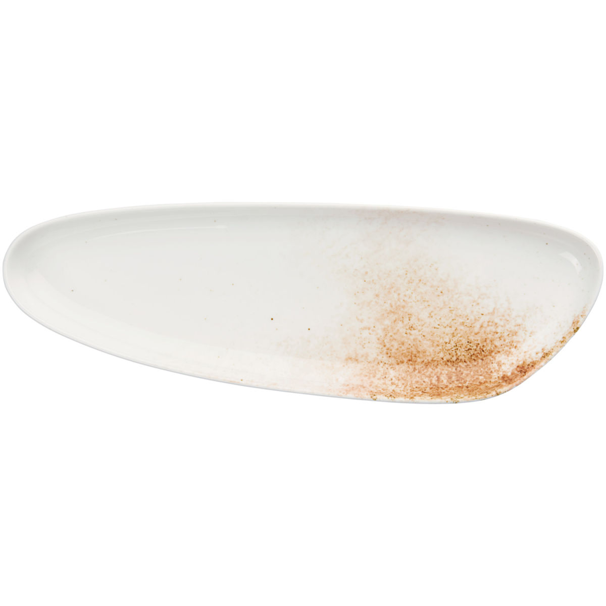 Vega Platte schaal Purior; 35.5x11.5x2.6 cm (LxBxH); wit/bruin; 4 stuk / verpakking