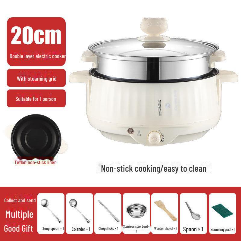 Perfect choice for your home Multifunctionele elektrische antiaanbakpan en koekenpan voor koken en rijst Double layer; 28CM