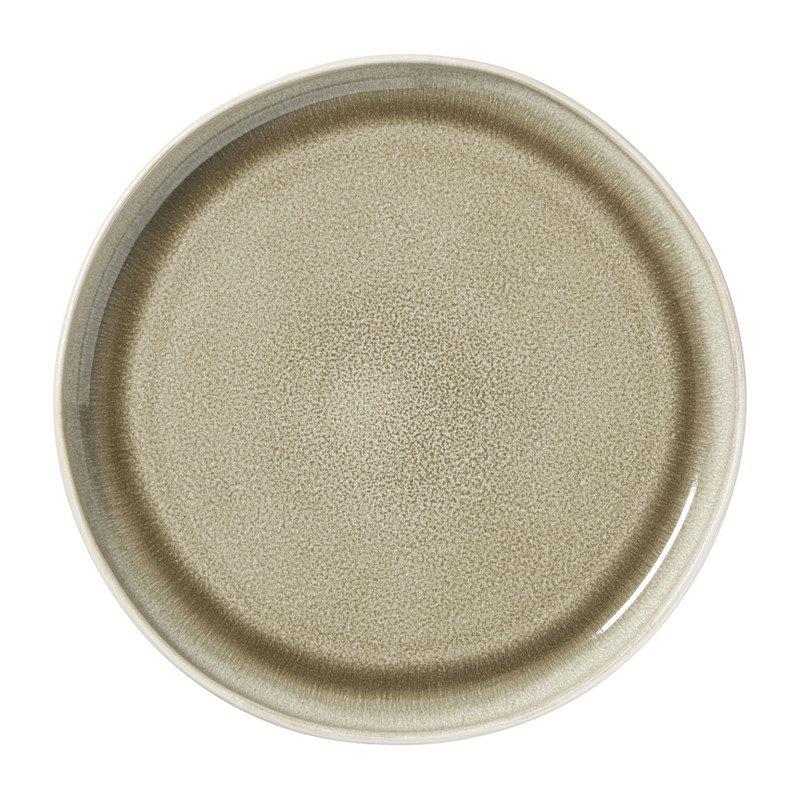 Xenos Dinerbord kaori - wit/bruin - ø27x3 cm