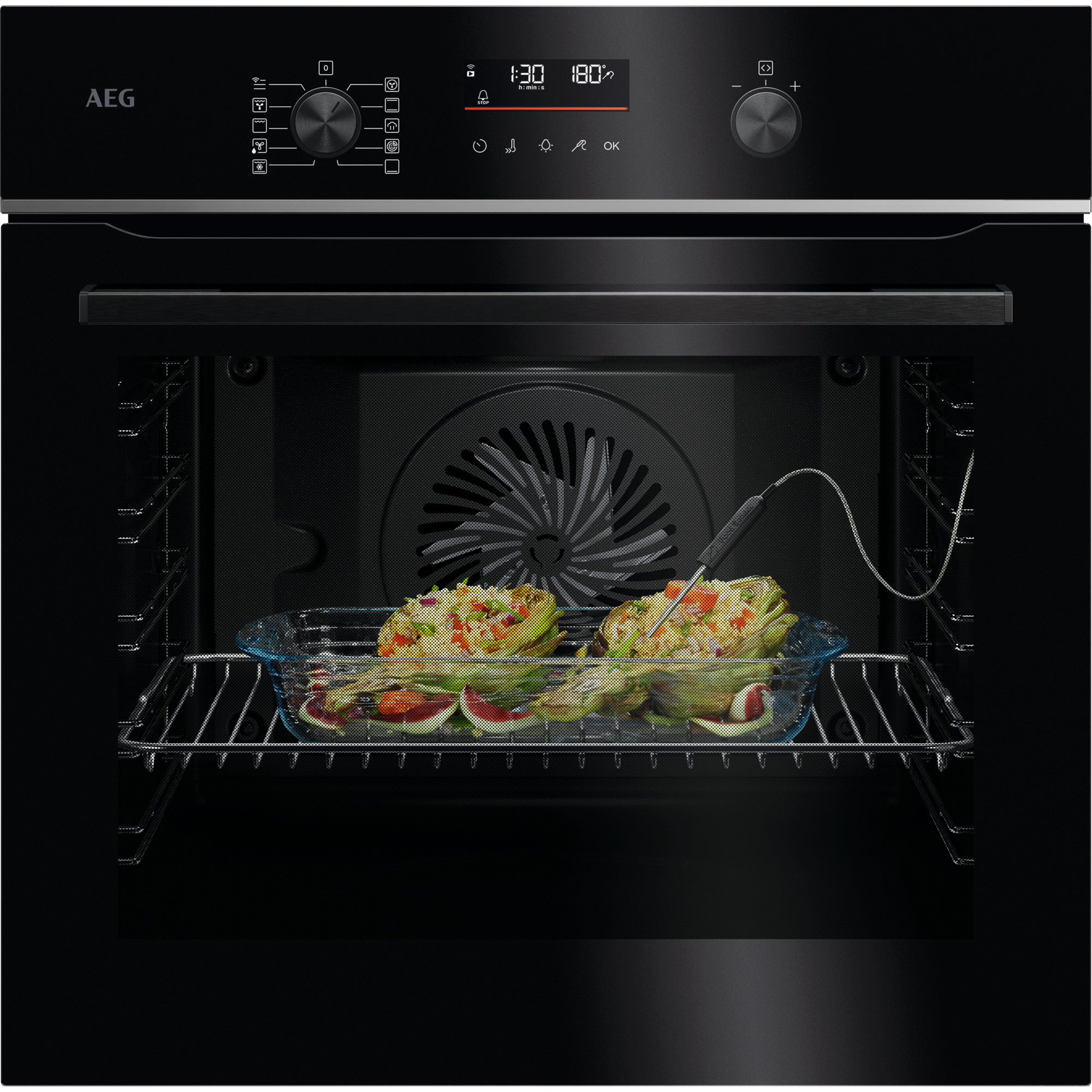AEG 5000 SurroundCook met SteamBake - Heteluchtoven met stoomondersteuning met pyrolysereiniging V5PBA521AB