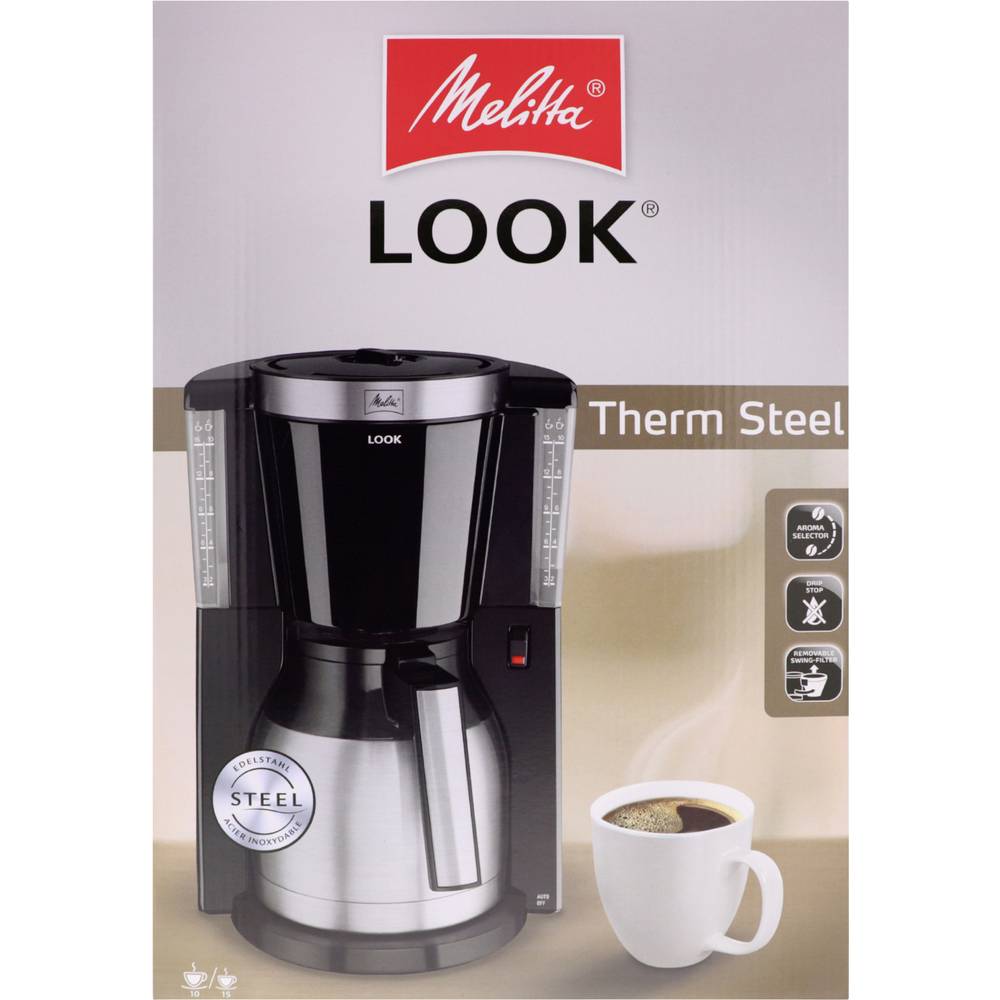 Melitta Look IV Koffiezetapparaat Zwart Capaciteit koppen: 8 Met thermoskan