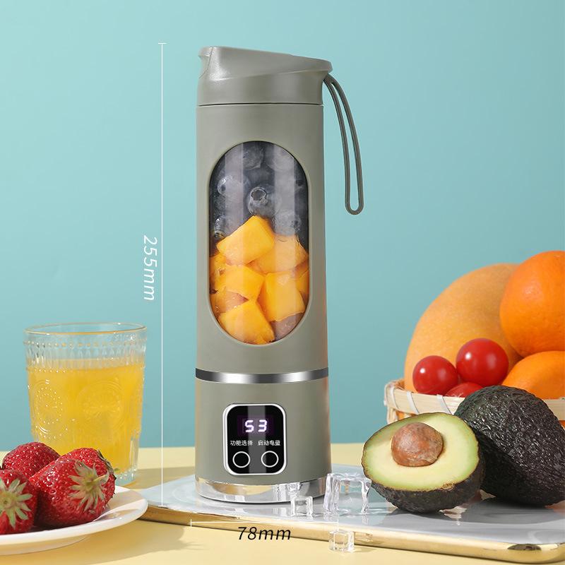 Homeware Discounts Market Draagbare sapcentrifuge met USB-oplaadfunctie, 12 messen, 3 versnellingen, verstelbaar ontwerp met dubbele afdekking, duurzame, krachtige ijscrusher
