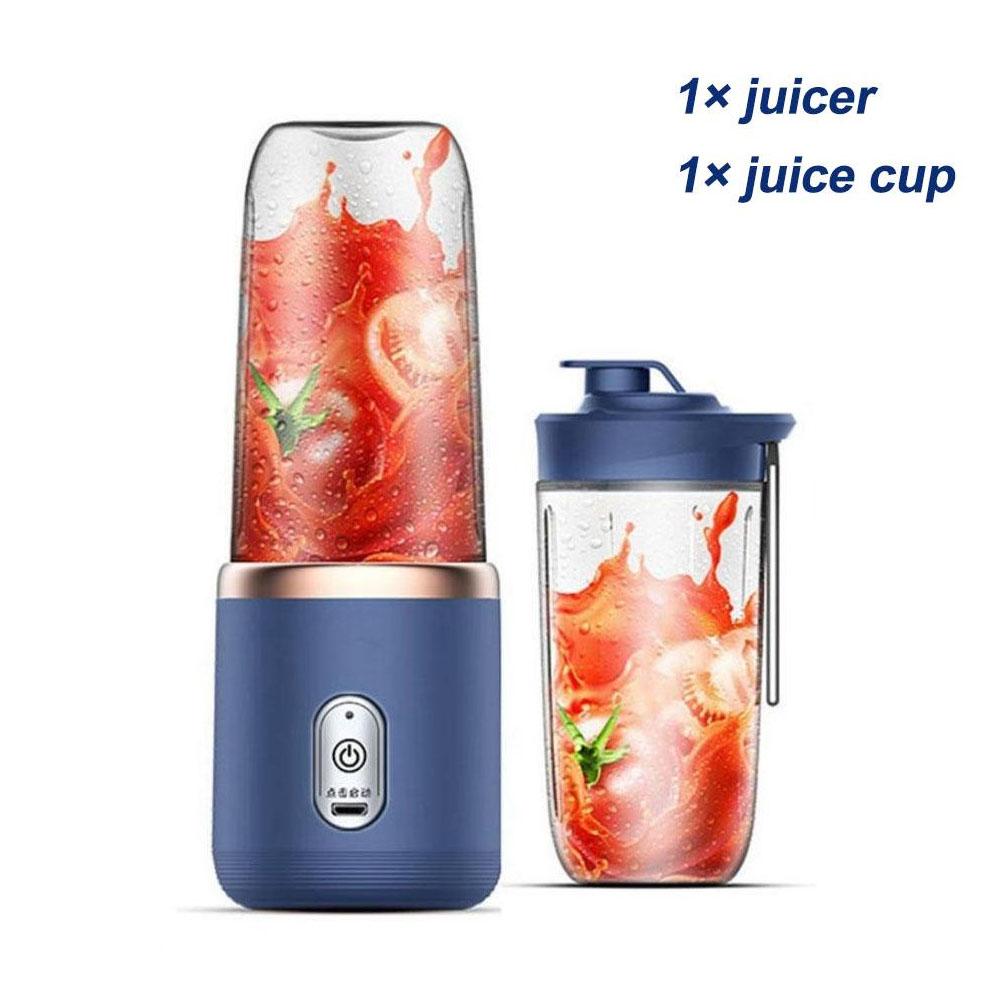 GC SupMarket 400ml draagbare elektrische sapcentrifuge 6 messen vruchtensapbeker USB oplaadbaar automatische kleine sapcentrifuge smoothie blender machine keukenmachine no straws