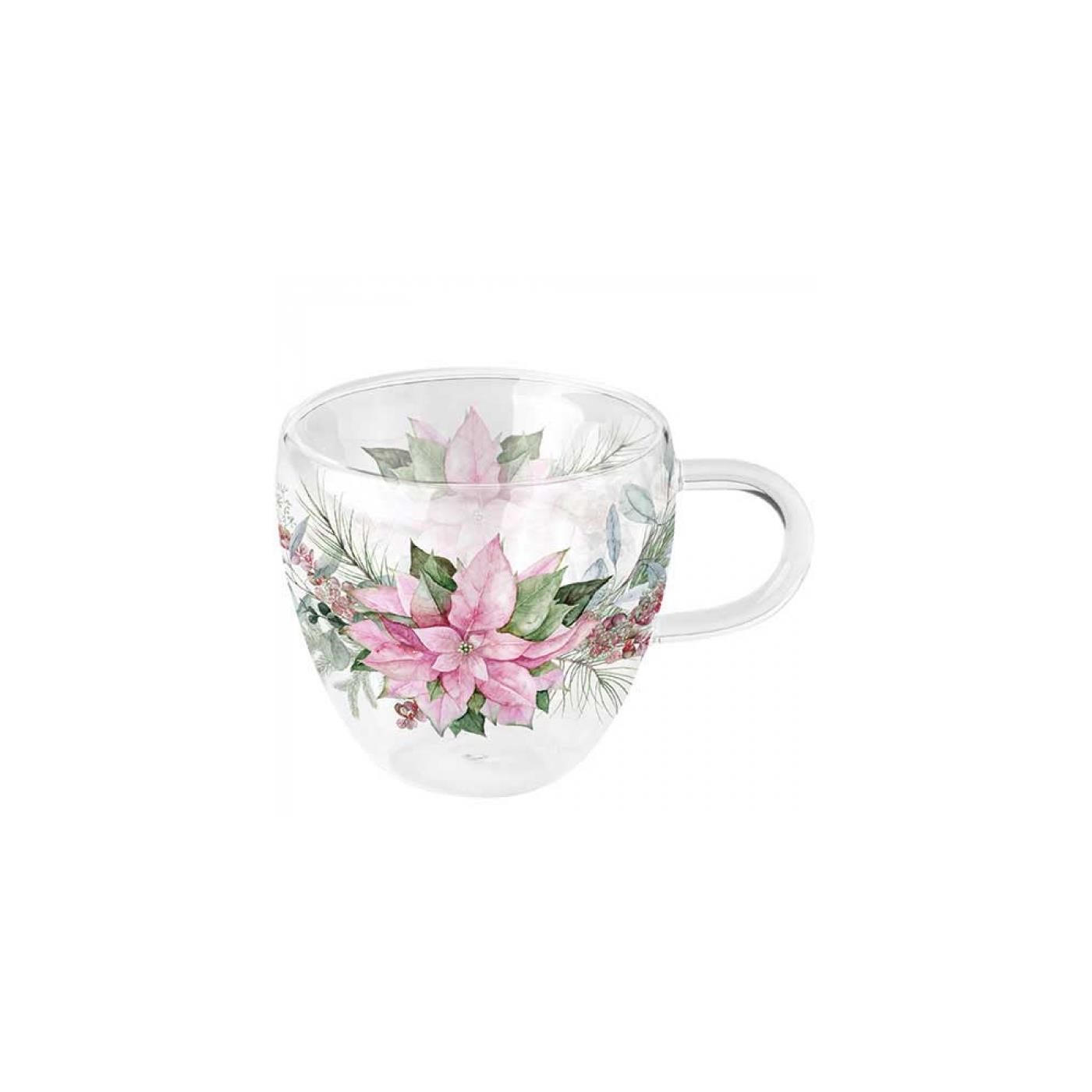 Ambiente Glas dubbelwandiig poinsettia