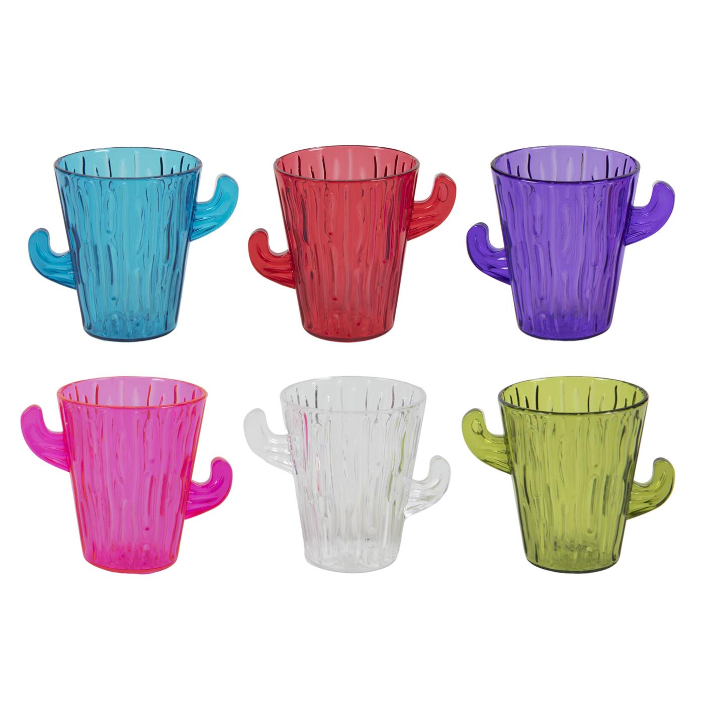 Merkloos Shotglaasjes cactus set a 6 stuks 60ml
