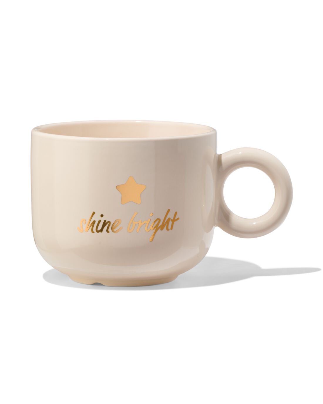 HEMA Mok 480ml Ster 'shine Bright' Beige