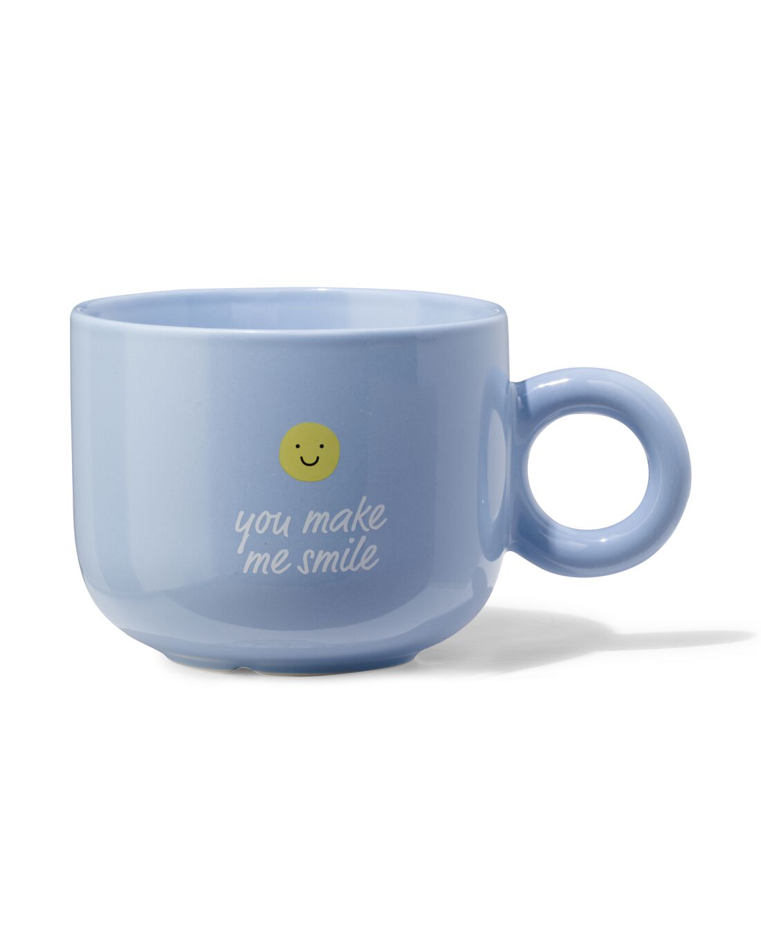 HEMA Mok 480ml Smiley 'you Make Me Smile' Lichtblauw
