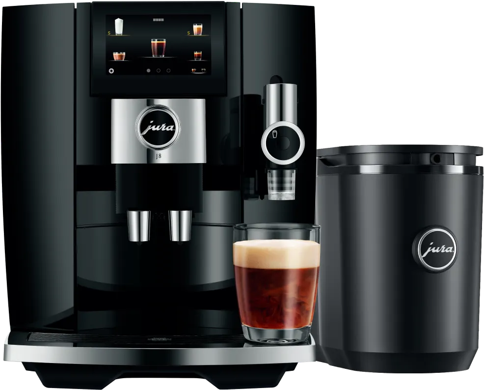 Jura J8 Piano Black (EA) + Melkkoeler