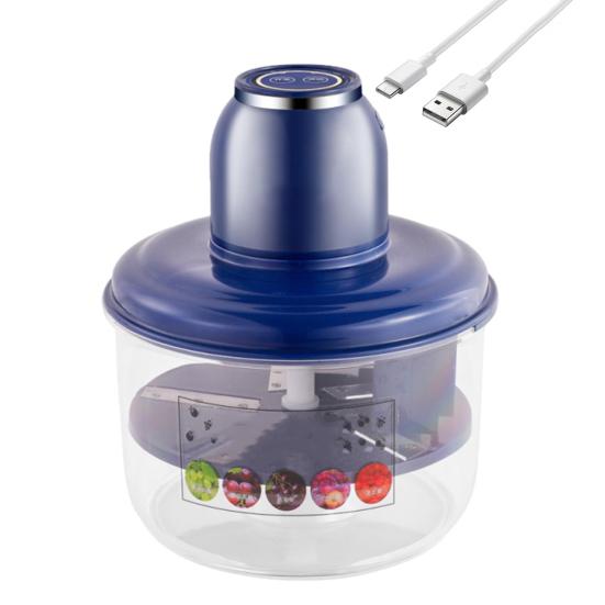 Zhenmiaoxiang Electric Grape Peeler Machine 50W Brushless Motor Automatic Garlic Peeler Rechargeable Commercial Smart Fruit Peeler for Grapes Cherry Tomatoes blauw