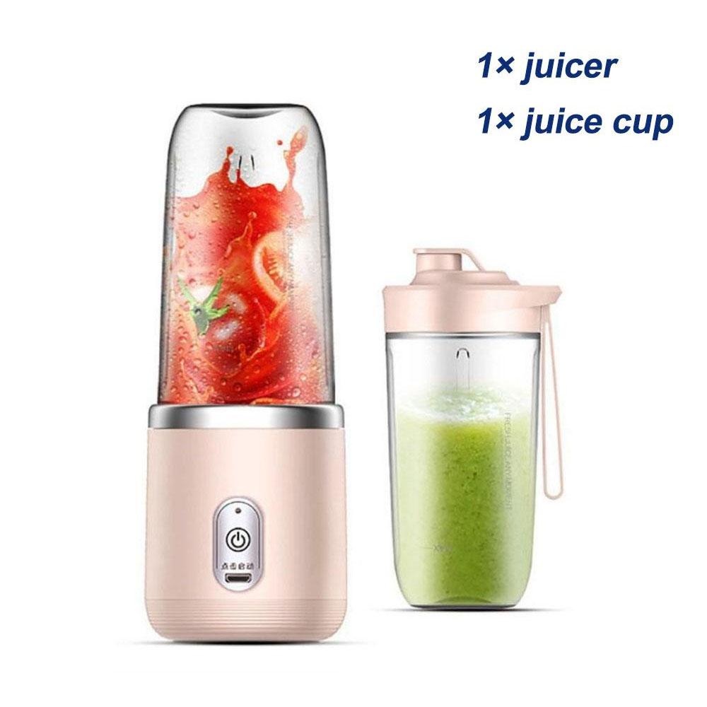 GC SupMarket 400ml draagbare elektrische sapcentrifuge 6 messen vruchtensapbeker USB oplaadbaar automatische kleine sapcentrifuge smoothie blender machine keukenmachine no straws