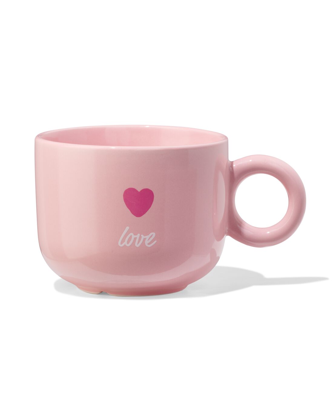 HEMA Mok 480ml Keramiek Hartjes 'love' Roze