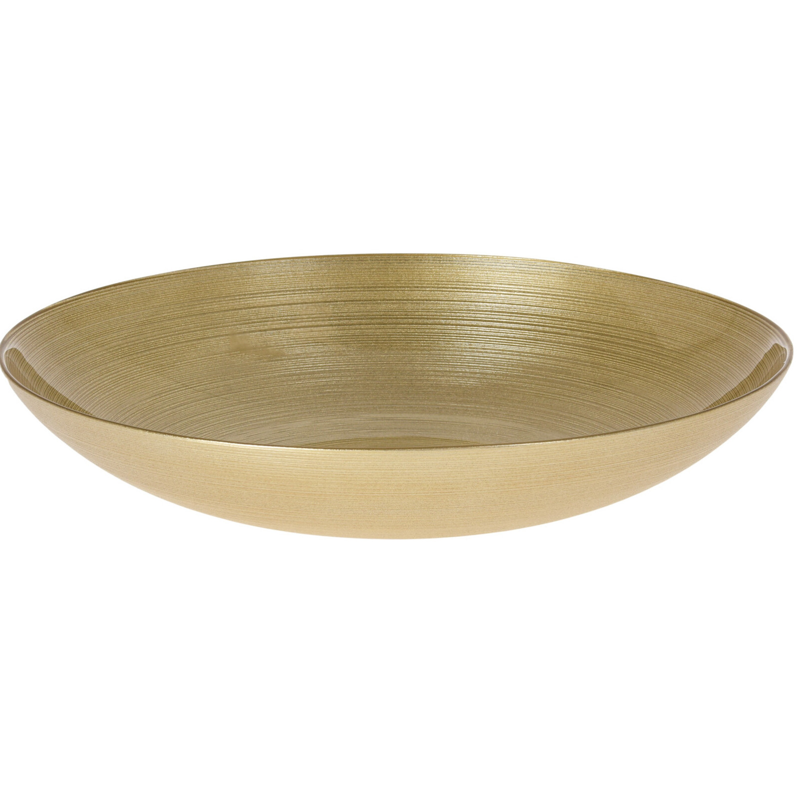 Merkloos Fruitschaal - D30 cm - goud - glas - rond - decoratie schaal -