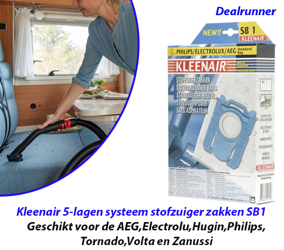 Dealrunner Kleenair Stofzuiger Zakken voor AEG,Electrolu,Hugin,Philips,Tornado,Volta en Zanussi