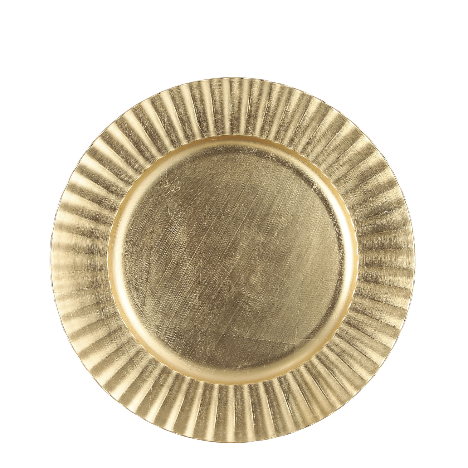 Mica Decorations Kaarsenbord/onderbord - goud - D33 cm - kunststof -